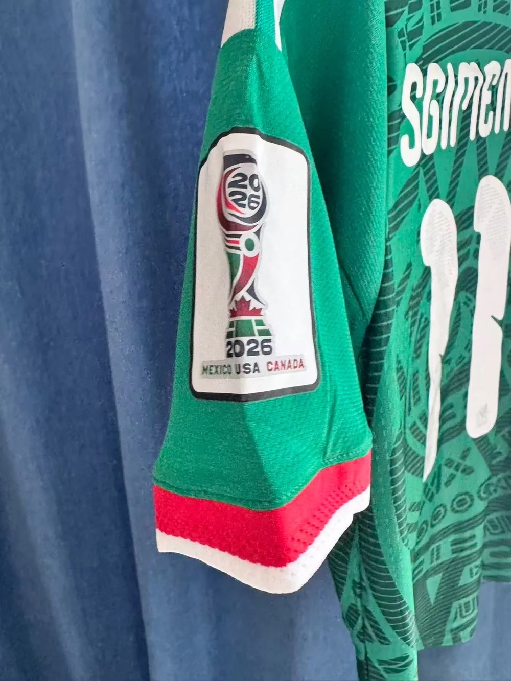 adidas Mexico Green Soccer Jersey with White and Red Trim